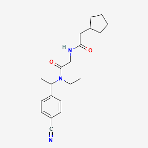 molecular formula C20H27N3O2 B7371090 N-[2-[1-(4-cyanophenyl)ethyl-ethylamino]-2-oxoethyl]-2-cyclopentylacetamide 
