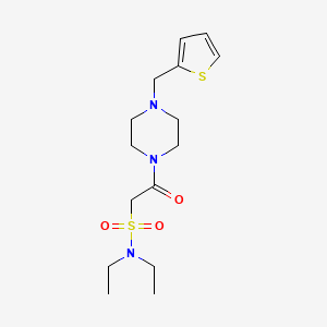 molecular formula C15H25N3O3S2 B7371107 N,N-diethyl-2-oxo-2-[4-(thiophen-2-ylmethyl)piperazin-1-yl]ethanesulfonamide 