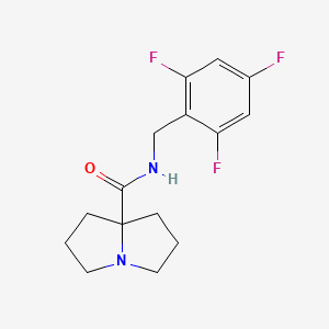 molecular formula C15H17F3N2O B7371149 N-[(2,4,6-trifluorophenyl)methyl]-1,2,3,5,6,7-hexahydropyrrolizine-8-carboxamide 