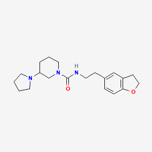 molecular formula C20H29N3O2 B7371218 N-[2-(2,3-dihydro-1-benzofuran-5-yl)ethyl]-3-pyrrolidin-1-ylpiperidine-1-carboxamide 
