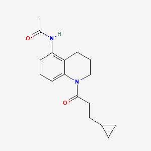 molecular formula C17H22N2O2 B7371257 N-[1-(3-cyclopropylpropanoyl)-3,4-dihydro-2H-quinolin-5-yl]acetamide 