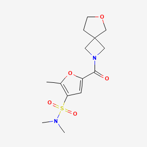 molecular formula C14H20N2O5S B7371487 N,N,2-trimethyl-5-(6-oxa-2-azaspiro[3.4]octane-2-carbonyl)furan-3-sulfonamide 