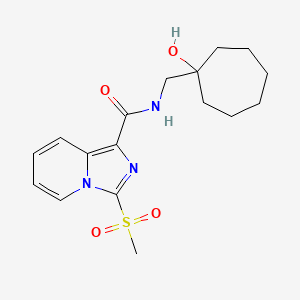 molecular formula C17H23N3O4S B7371696 N-[(1-hydroxycycloheptyl)methyl]-3-methylsulfonylimidazo[1,5-a]pyridine-1-carboxamide 