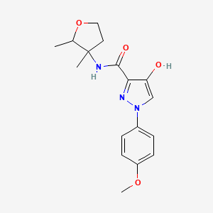 molecular formula C17H21N3O4 B7371705 N-(2,3-dimethyloxolan-3-yl)-4-hydroxy-1-(4-methoxyphenyl)pyrazole-3-carboxamide 