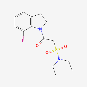 molecular formula C14H19FN2O3S B7371746 N,N-diethyl-2-(7-fluoro-2,3-dihydroindol-1-yl)-2-oxoethanesulfonamide 