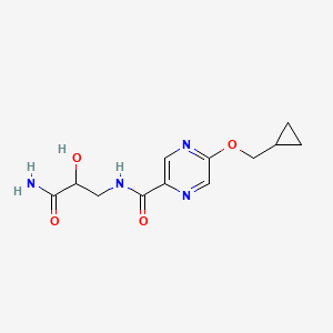 molecular formula C12H16N4O4 B7371875 N-(3-amino-2-hydroxy-3-oxopropyl)-5-(cyclopropylmethoxy)pyrazine-2-carboxamide 