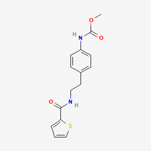 molecular formula C15H16N2O3S B7371952 methyl N-[4-[2-(thiophene-2-carbonylamino)ethyl]phenyl]carbamate 