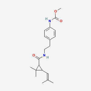 molecular formula C20H28N2O3 B7371953 methyl N-[4-[2-[[2,2-dimethyl-3-(2-methylprop-1-enyl)cyclopropanecarbonyl]amino]ethyl]phenyl]carbamate 