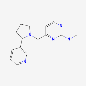 molecular formula C16H21N5 B7371983 N,N-dimethyl-4-[(2-pyridin-3-ylpyrrolidin-1-yl)methyl]pyrimidin-2-amine 