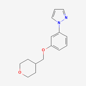 molecular formula C15H18N2O2 B7371991 1-[3-(Oxan-4-ylmethoxy)phenyl]pyrazole 