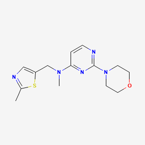 molecular formula C14H19N5OS B7372236 N-methyl-N-[(2-methyl-1,3-thiazol-5-yl)methyl]-2-morpholin-4-ylpyrimidin-4-amine 