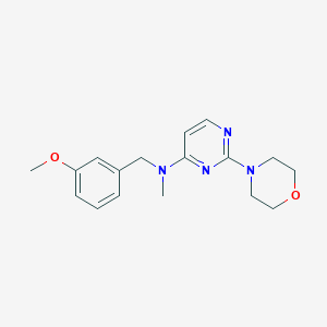 molecular formula C17H22N4O2 B7372240 N-[(3-methoxyphenyl)methyl]-N-methyl-2-morpholin-4-ylpyrimidin-4-amine 