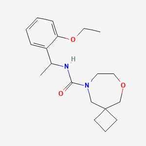 molecular formula C19H28N2O3 B7372374 N-[1-(2-ethoxyphenyl)ethyl]-6-oxa-9-azaspiro[3.6]decane-9-carboxamide 