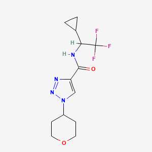 molecular formula C13H17F3N4O2 B7372447 N-(1-cyclopropyl-2,2,2-trifluoroethyl)-1-(oxan-4-yl)triazole-4-carboxamide 