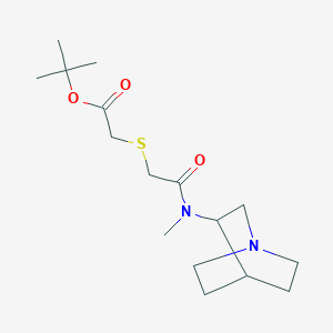 molecular formula C16H28N2O3S B7372506 Tert-butyl 2-[2-[1-azabicyclo[2.2.2]octan-3-yl(methyl)amino]-2-oxoethyl]sulfanylacetate 