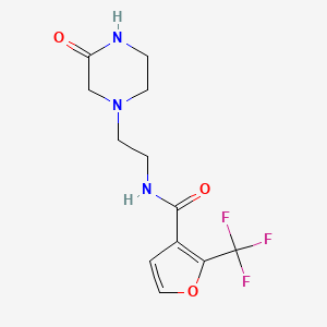 molecular formula C12H14F3N3O3 B7372512 N-[2-(3-oxopiperazin-1-yl)ethyl]-2-(trifluoromethyl)furan-3-carboxamide 