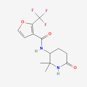 molecular formula C13H15F3N2O3 B7372602 N-(2,2-dimethyl-6-oxopiperidin-3-yl)-2-(trifluoromethyl)furan-3-carboxamide 