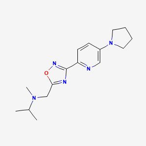 molecular formula C16H23N5O B7372656 N-methyl-N-[[3-(5-pyrrolidin-1-ylpyridin-2-yl)-1,2,4-oxadiazol-5-yl]methyl]propan-2-amine 