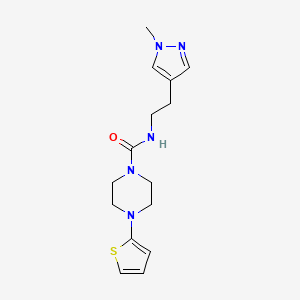 molecular formula C15H21N5OS B7372800 N-[2-(1-methylpyrazol-4-yl)ethyl]-4-thiophen-2-ylpiperazine-1-carboxamide 