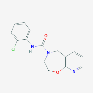 molecular formula C15H14ClN3O2 B7372855 N-(2-chlorophenyl)-3,5-dihydro-2H-pyrido[3,2-f][1,4]oxazepine-4-carboxamide 