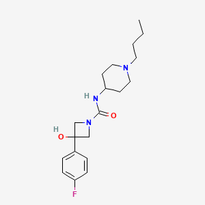 molecular formula C19H28FN3O2 B7372885 N-(1-butylpiperidin-4-yl)-3-(4-fluorophenyl)-3-hydroxyazetidine-1-carboxamide 