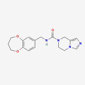 molecular formula C17H20N4O3 B7372926 N-(3,4-dihydro-2H-1,5-benzodioxepin-7-ylmethyl)-6,8-dihydro-5H-imidazo[1,5-a]pyrazine-7-carboxamide 