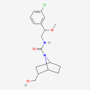 molecular formula C17H23ClN2O3 B7372938 N-[2-(3-chlorophenyl)-2-methoxyethyl]-2-(hydroxymethyl)-7-azabicyclo[2.2.1]heptane-7-carboxamide 