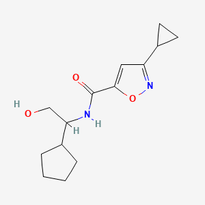 molecular formula C14H20N2O3 B7373033 N-(1-cyclopentyl-2-hydroxyethyl)-3-cyclopropyl-1,2-oxazole-5-carboxamide 