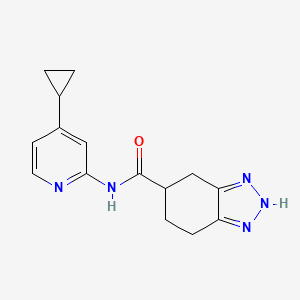 molecular formula C15H17N5O B7373039 N-(4-cyclopropylpyridin-2-yl)-4,5,6,7-tetrahydro-2H-benzotriazole-5-carboxamide 