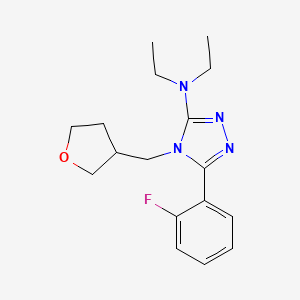 molecular formula C17H23FN4O B7373045 N,N-diethyl-5-(2-fluorophenyl)-4-(oxolan-3-ylmethyl)-1,2,4-triazol-3-amine 