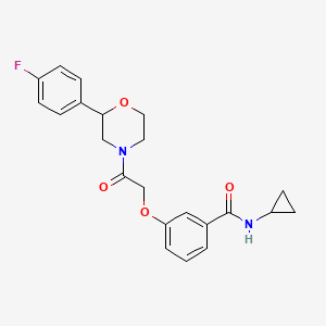 molecular formula C22H23FN2O4 B7373093 N-cyclopropyl-3-[2-[2-(4-fluorophenyl)morpholin-4-yl]-2-oxoethoxy]benzamide 