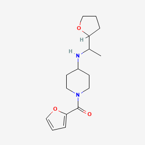 molecular formula C16H24N2O3 B7373170 Furan-2-yl-[4-[1-(oxolan-2-yl)ethylamino]piperidin-1-yl]methanone 