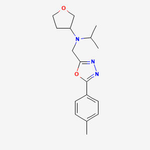 molecular formula C17H23N3O2 B7373182 N-[[5-(4-methylphenyl)-1,3,4-oxadiazol-2-yl]methyl]-N-propan-2-yloxolan-3-amine 