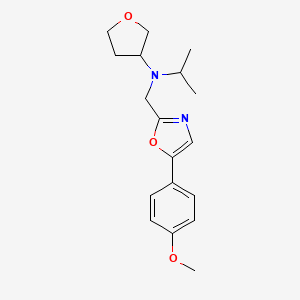 molecular formula C18H24N2O3 B7373185 N-[[5-(4-methoxyphenyl)-1,3-oxazol-2-yl]methyl]-N-propan-2-yloxolan-3-amine 