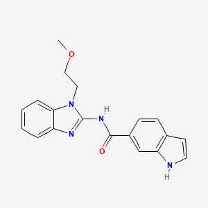 molecular formula C19H18N4O2 B7373286 N-[1-(2-methoxyethyl)benzimidazol-2-yl]-1H-indole-6-carboxamide 