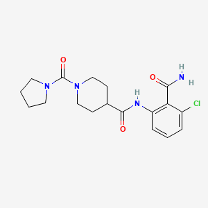 molecular formula C18H23ClN4O3 B7373304 N-(2-carbamoyl-3-chlorophenyl)-1-(pyrrolidine-1-carbonyl)piperidine-4-carboxamide 