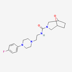 molecular formula C19H27FN4O2 B7373443 N-[2-[4-(4-fluorophenyl)piperazin-1-yl]ethyl]-8-oxa-3-azabicyclo[3.2.1]octane-3-carboxamide 