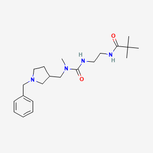 molecular formula C21H34N4O2 B7373504 N-[2-[[(1-benzylpyrrolidin-3-yl)methyl-methylcarbamoyl]amino]ethyl]-2,2-dimethylpropanamide 