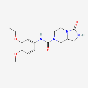 molecular formula C16H22N4O4 B7373554 N-(3-ethoxy-4-methoxyphenyl)-3-oxo-1,2,5,6,8,8a-hexahydroimidazo[1,5-a]pyrazine-7-carboxamide 