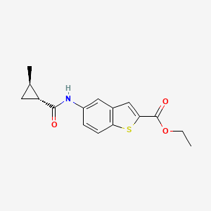 molecular formula C16H17NO3S B7373556 ethyl 5-[[(1R,2R)-2-methylcyclopropanecarbonyl]amino]-1-benzothiophene-2-carboxylate 