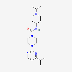 molecular formula C20H34N6O B7373558 N-(1-propan-2-ylpiperidin-4-yl)-4-(4-propan-2-ylpyrimidin-2-yl)piperazine-1-carboxamide 