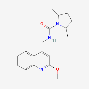 molecular formula C18H23N3O2 B7373593 N-[(2-methoxyquinolin-4-yl)methyl]-2,5-dimethylpyrrolidine-1-carboxamide 