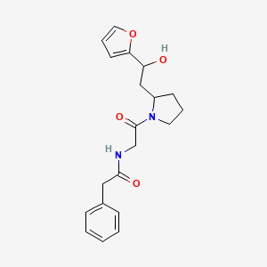 molecular formula C20H24N2O4 B7373830 N-[2-[2-[2-(furan-2-yl)-2-hydroxyethyl]pyrrolidin-1-yl]-2-oxoethyl]-2-phenylacetamide 
