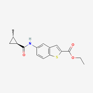 molecular formula C16H17NO3S B7373856 ethyl 5-[[(1S,2S)-2-methylcyclopropanecarbonyl]amino]-1-benzothiophene-2-carboxylate 
