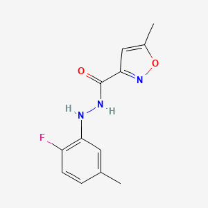 molecular formula C12H12FN3O2 B7373945 N'-(2-fluoro-5-methylphenyl)-5-methyl-1,2-oxazole-3-carbohydrazide 