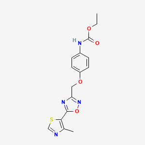 molecular formula C16H16N4O4S B7373984 ethyl N-[4-[[5-(4-methyl-1,3-thiazol-5-yl)-1,2,4-oxadiazol-3-yl]methoxy]phenyl]carbamate 