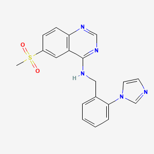 molecular formula C19H17N5O2S B7374015 N-[(2-imidazol-1-ylphenyl)methyl]-6-methylsulfonylquinazolin-4-amine 