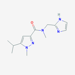 molecular formula C13H19N5O B7374068 N-(1H-imidazol-2-ylmethyl)-N,1-dimethyl-5-propan-2-ylpyrazole-3-carboxamide 