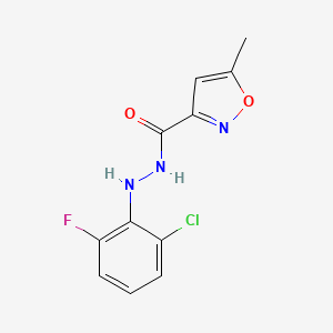 molecular formula C11H9ClFN3O2 B7374118 N'-(2-chloro-6-fluorophenyl)-5-methyl-1,2-oxazole-3-carbohydrazide 