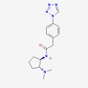 molecular formula C16H22N6O B7374143 N-[(1R,2R)-2-(dimethylamino)cyclopentyl]-2-[4-(tetrazol-1-yl)phenyl]acetamide 